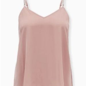 Torrid Blush Colored Rhinestone Embellished Silky Cami